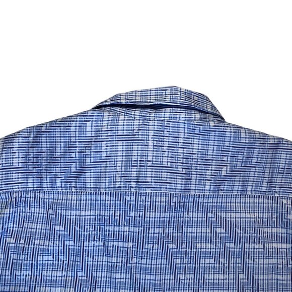 Robert Graham Mens Small Blue Geometric Woven Button Up Dress Shirt NWT - Picture 9 of 10